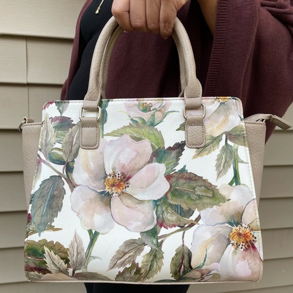 Floral Watercolour Print Handbag - Picture 1 of 9